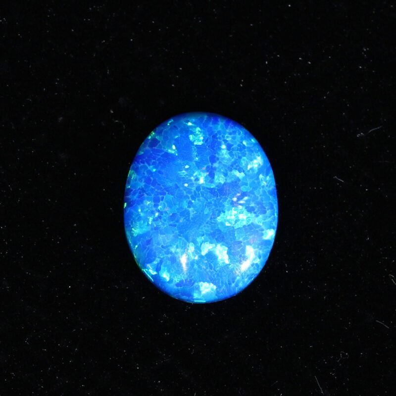 1.5 Carat Oval Cut Lab Grown Blue Opal Loose Stone