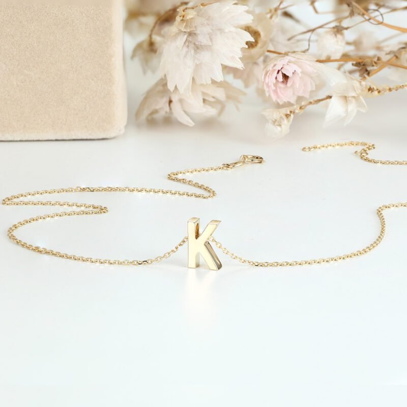 14k Gold Initial Necklace 14K Custom Letter Necklace Dainty Gold Letter Necklace Personalized Letter Necklace 14k gold necklace gift