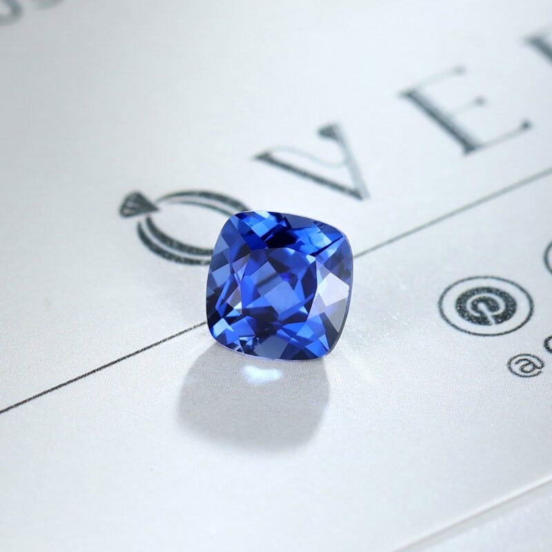 2 Carat Cushion Cut Lab Grown Vivid Blue Sapphire Loose Stone (2)