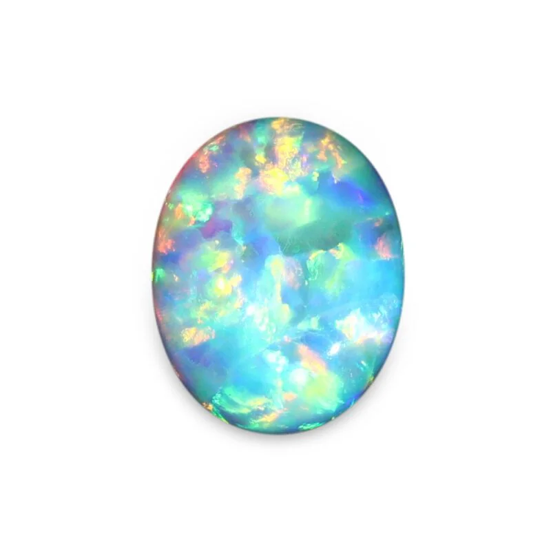 2.2 Carat Oval Cut Lab Grown White Opal Loose Stone