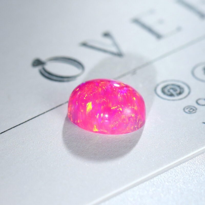 2.3 Carat Oval Cut Lab Grown Pink Opal Loose Stone