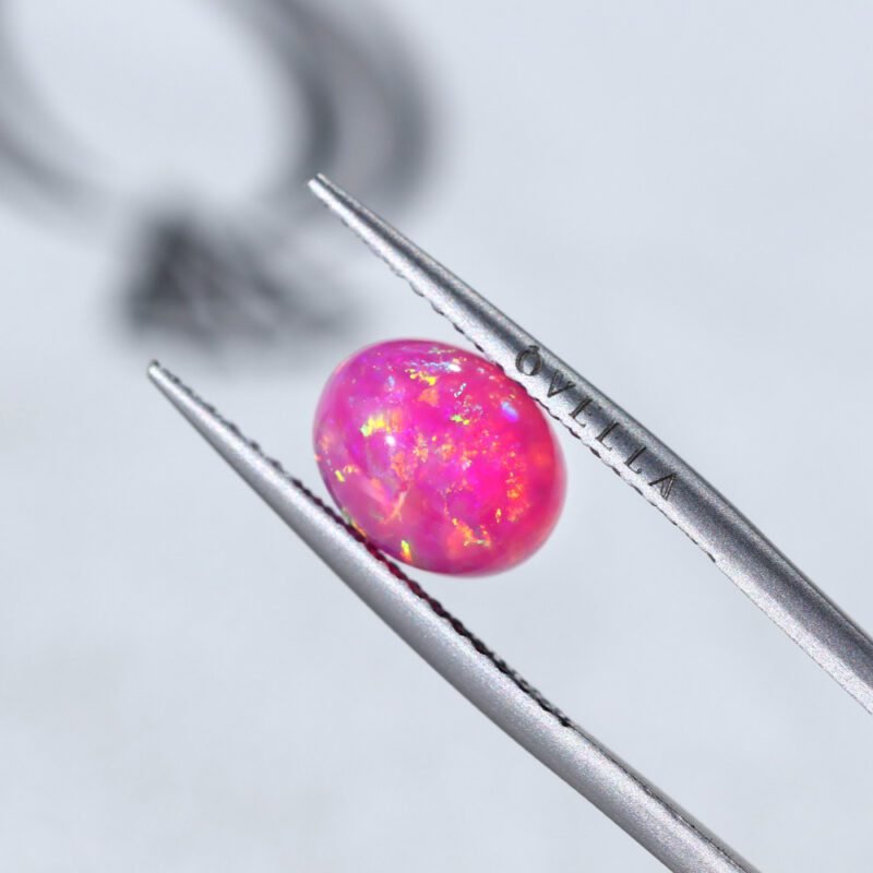 2.3 Carat Oval Cut Lab Grown Pink Opal Loose Stone