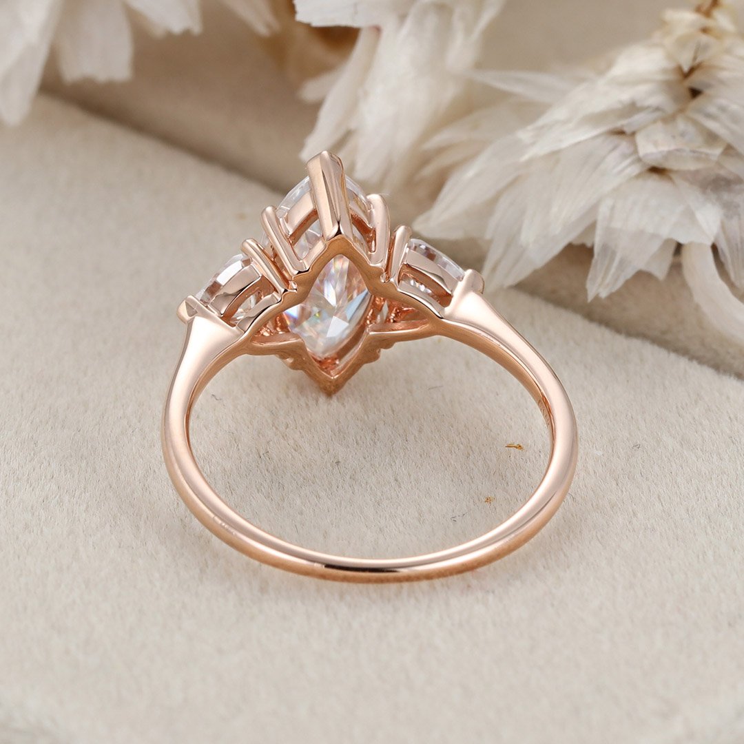 Marquise Moissanite Ring Gold | Marquise Cut Moissanite Ring - 3ct Diamond  Engagement - Aliexpress