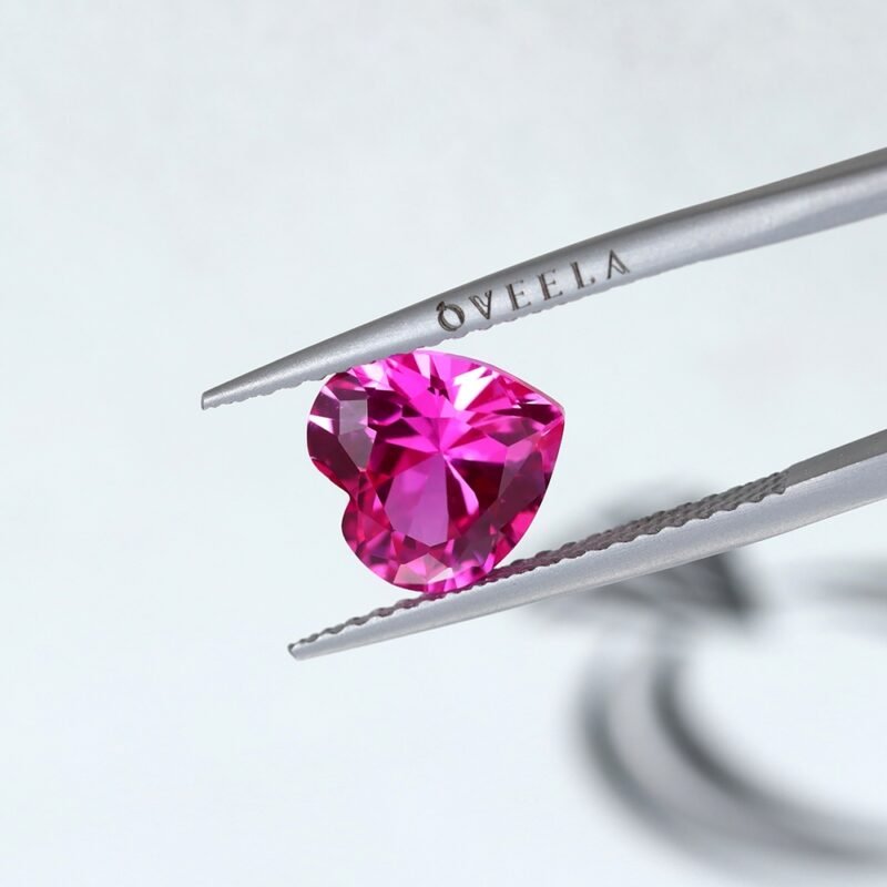 4 Carat Heart Cut Lab Grown Pink Sapphire Loose Stone (2)