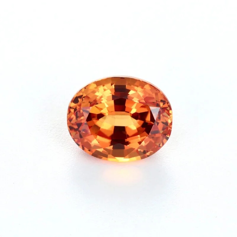 4 Carat Oval Cut Lab Grown Orange Sapphire Loose Stone Padparadscha Sunset