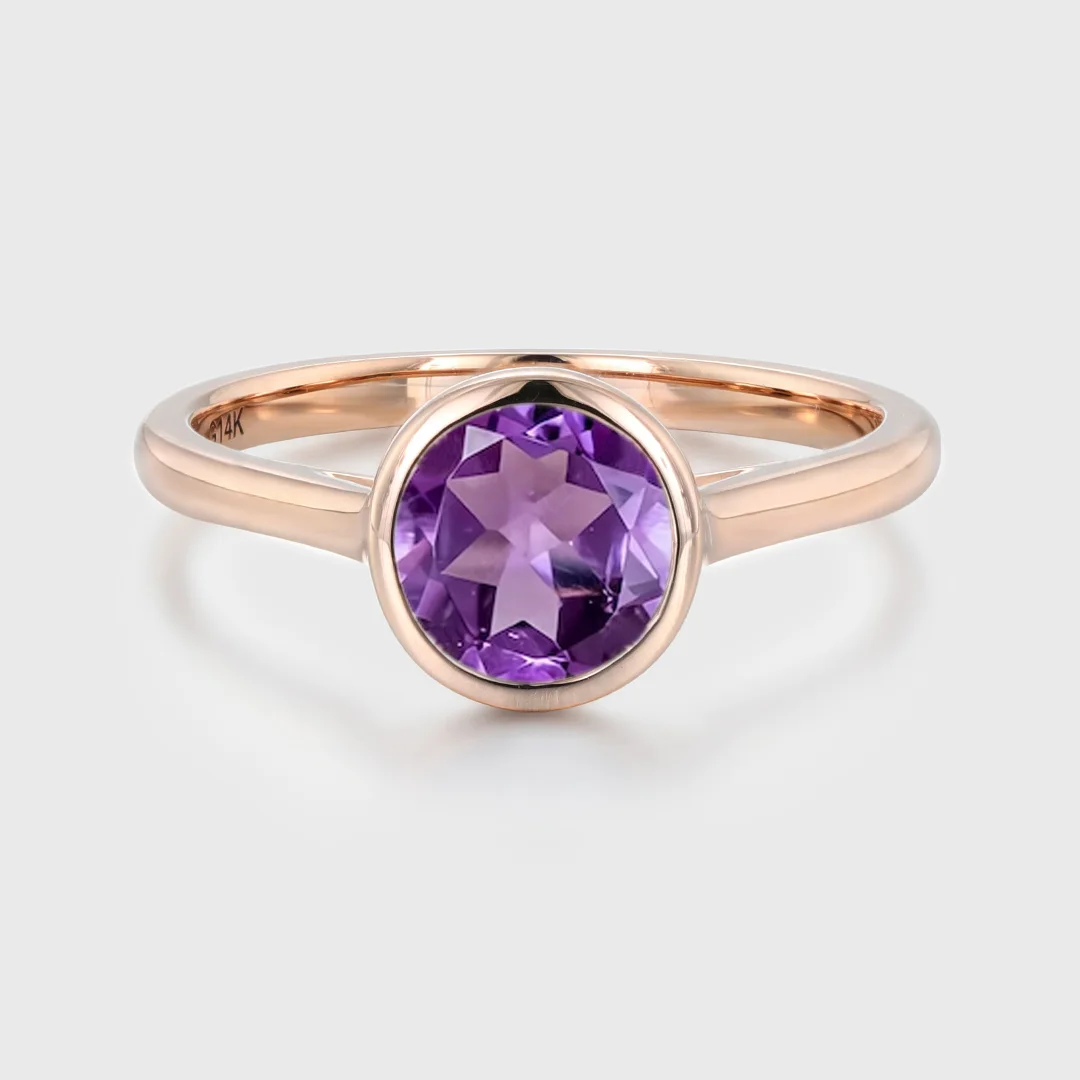 Amethyst Solitaire Ring Size 9/Sterling Silver/Wide Band/Oval Cut/1.86ct/Vintage Amethyst Ring store For Women/Purple Gemstone/Bezel Setting