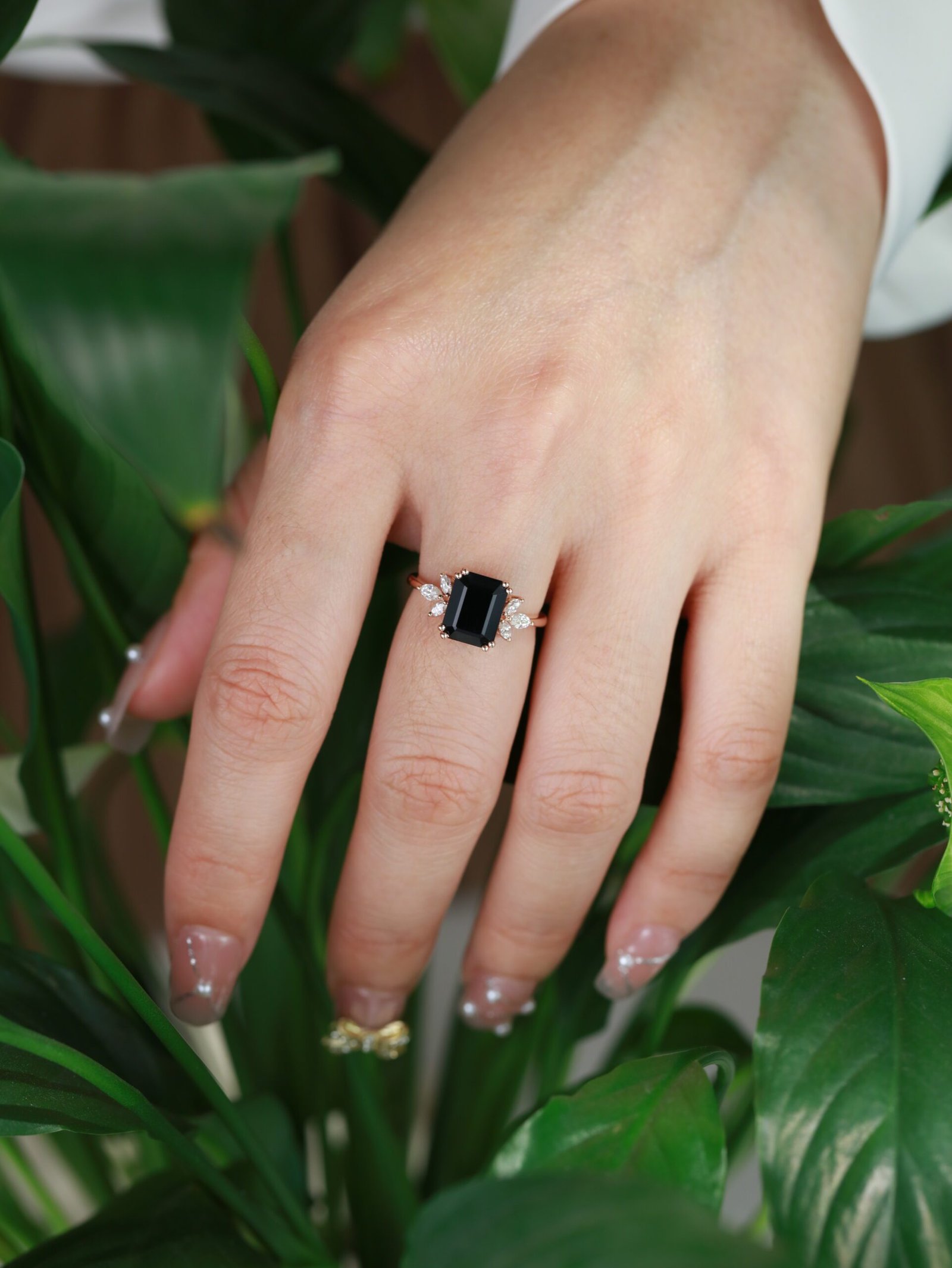 Black Emerald cut Moissanite ring – Karlien van Jaarsveld Collection