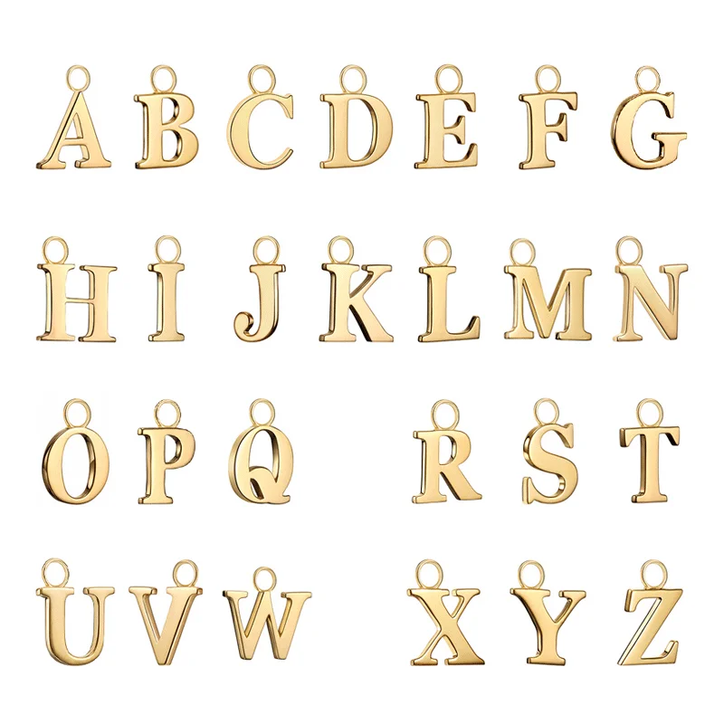 Letter Pendant Thickened Plain Gold Chain Pendant DIY Necklace Earrings Single Pendant