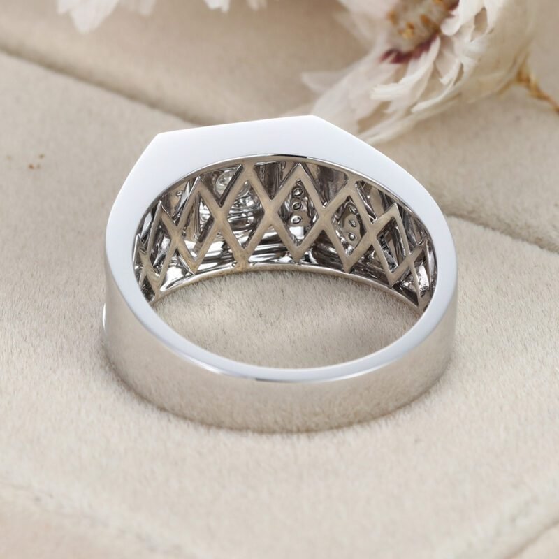Men's Moissanite Engagement Ring Men's Moissanite Wedding Ring Mens 14K White gold Moissanite Ring Mens Gold Moissanite Ring Ring For Men