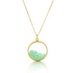 Mint Green Sapphire Mirror Loose Stone Necklace +$30.00