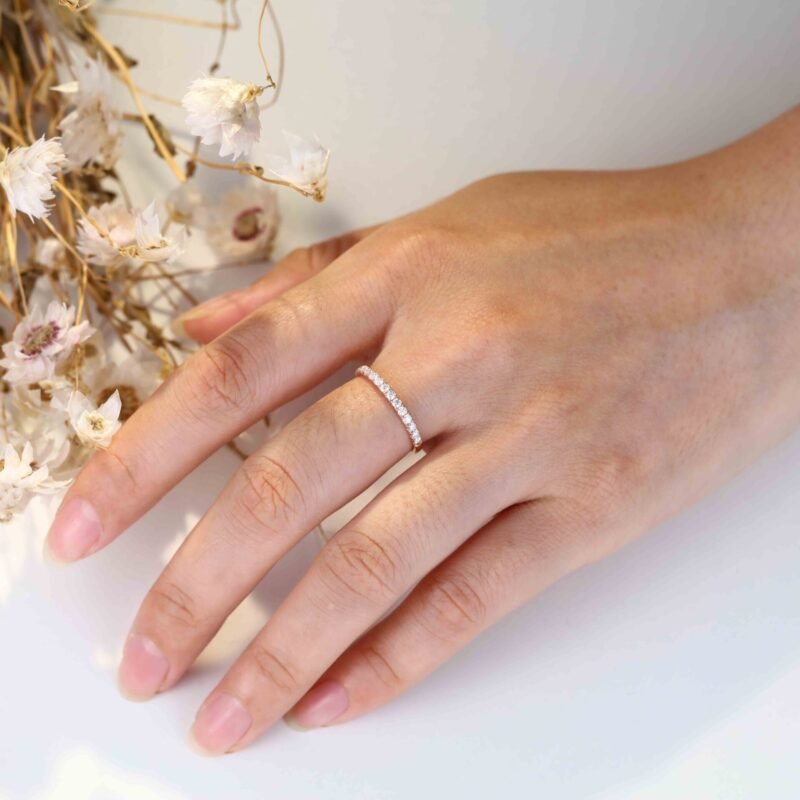 Rose Gold Ring Eternity Ring | Solid Gold Ring Moissanite | Moissanite  Engagement Ring - Rings - Aliexpress