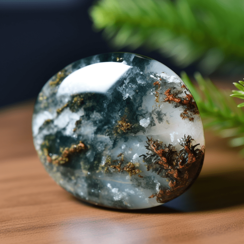Moss agate stones