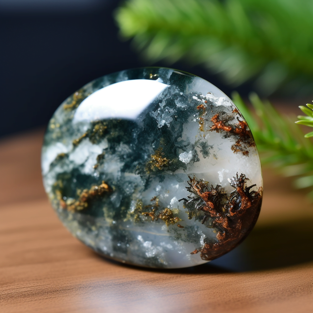 Moss agate stones