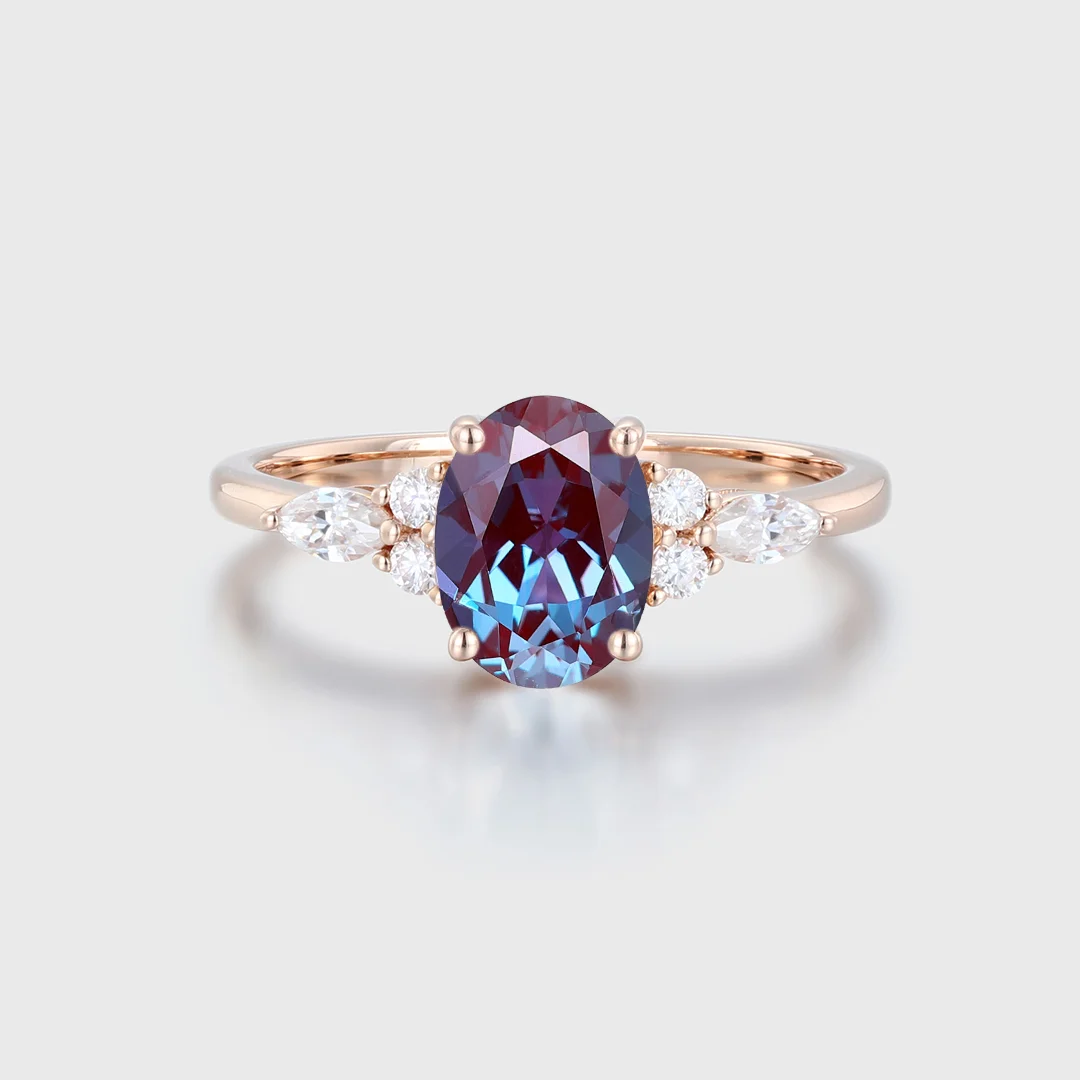 Vintage Alexandrite orders Engagement Ring Unique Alexandrite Wedding Ring Women Bridal Anniversary Ring Art Deco Alexandrite Promise Ring For Her