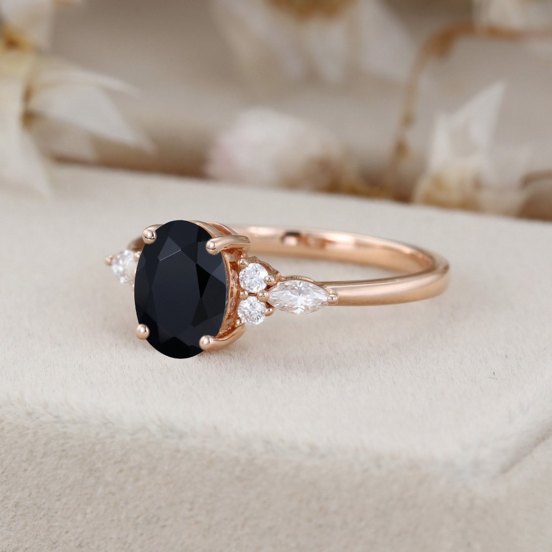 Black Aqeeq Hand Made Women Ring | Boutique Ottoman Exclusive