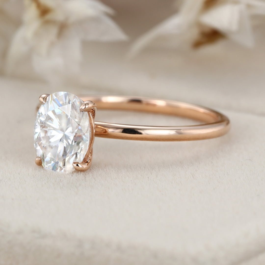Thin + Simple Solitaire With Oval Cut | Good Stone - GOODSTONE