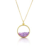 Purple Sapphire Mirror Loose Stone Necklace +$30.00