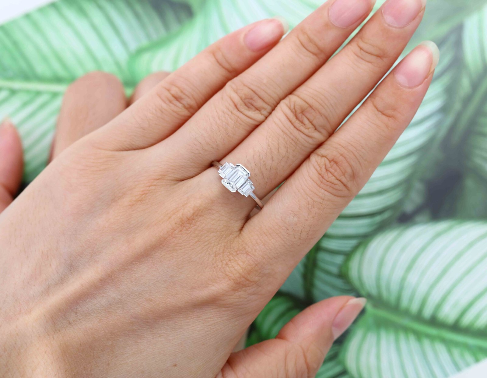 Emerald cut wedding set-Bridal set rings white gold-2 carat wedding  set-Halo diamond engagement wedding sets-Promise ring-FREE SHIPPING