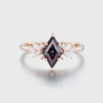 Rhombus Cut 10x6MM Alexandrite June Birthstone Ring In 10K Rose Gold