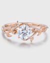 1 Carat Moissanite Nature Inspired Engagement Ring Leaf Flower Ring 14K Rose Gold Bridal Promise Anniversary Gift For Women