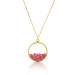 Pink Sapphire Mirror Loose Stone Necklace +$30.00